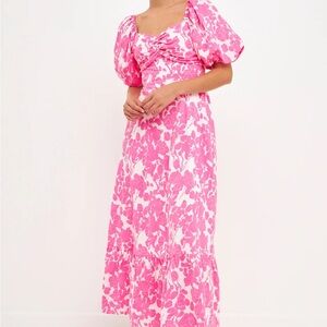 English Factory Pink Floral Maxi Dress NWT